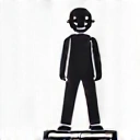 Icon showing a person on a weighing scale with a happy expression, symbolizing successful weight management.