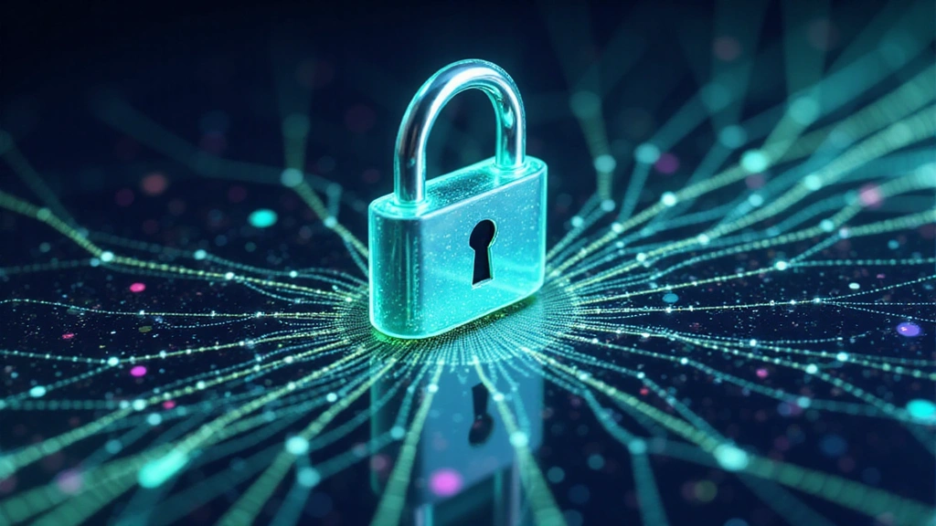 Digital privacy concept with a padlock icon over abstract data streams